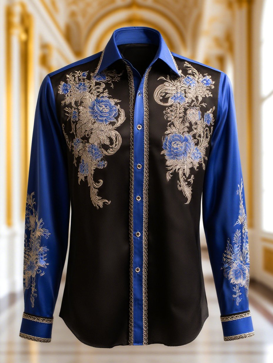 Men's Satin Luxe Long Sleeve Button Down Shirt