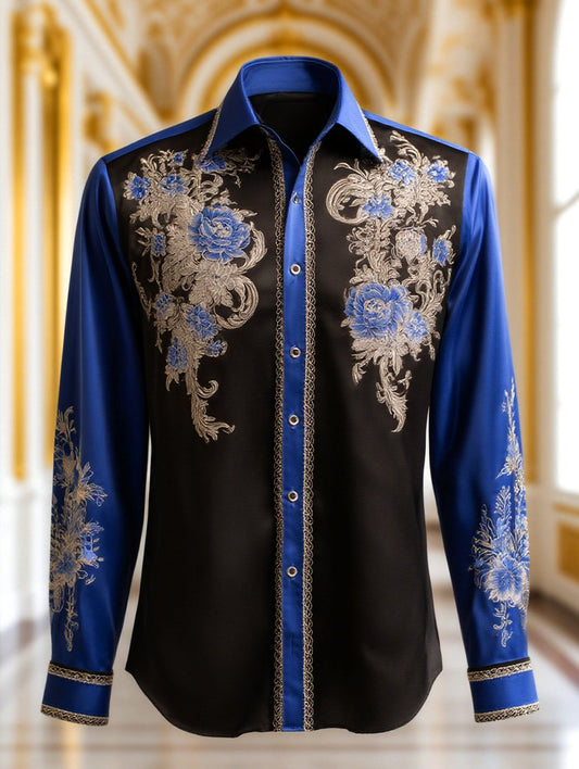 Men's Satin Luxe Long Sleeve Button Down Shirt