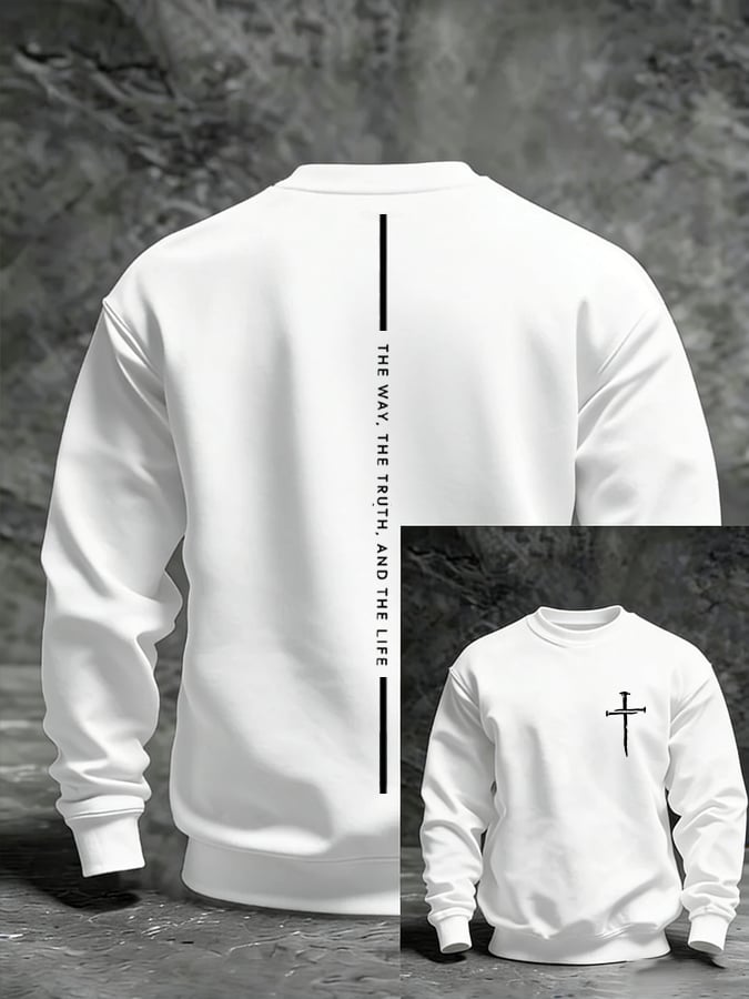 Men's Faith Print Casual Sweatshirt-Fast Shipping