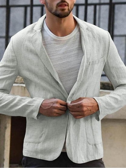 Men's casual loose cotton and linen suit