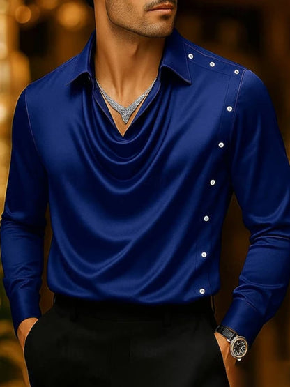 Men's Business Casual Satin Shirt