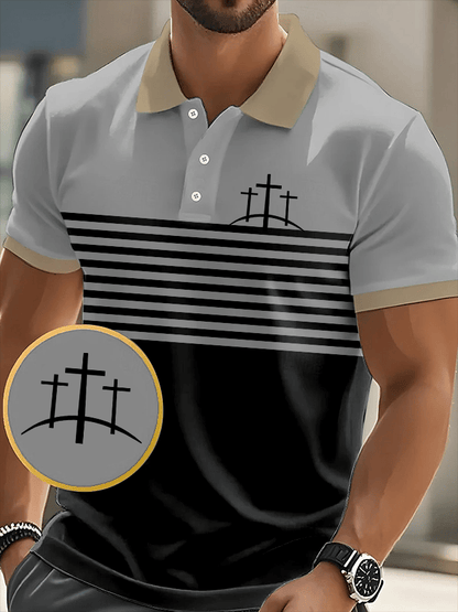 Men's Faith Printed Casual Polo Shirt