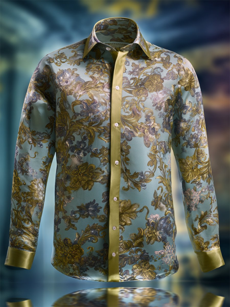 Men's Luxe Satin Long Sleeve Shirt