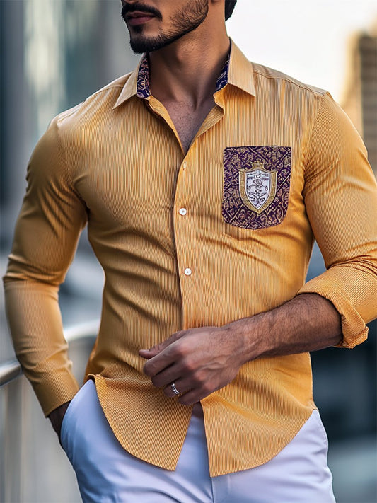 Men's Satin Luxe Long Sleeve Button Down Shirt