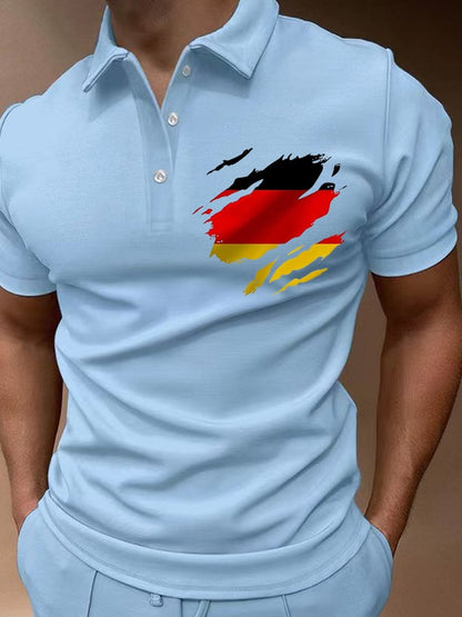 Men'S German Flag Design Polo Shirt