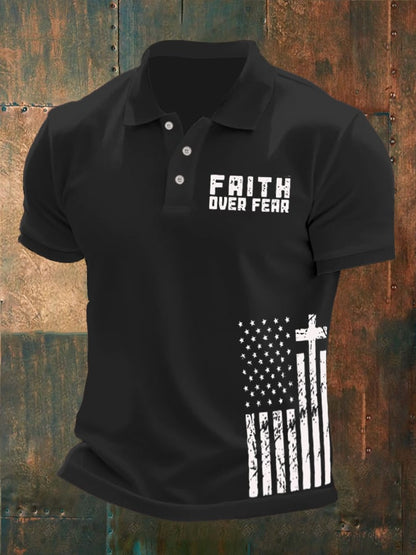 Men's Casual Contrast Color Faith Polo