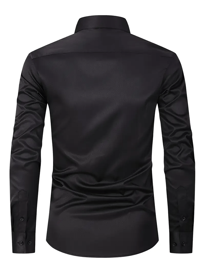 Men's Solid Color Design Business Casual Shirt