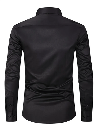Men's Solid Color Design Business Casual Shirt