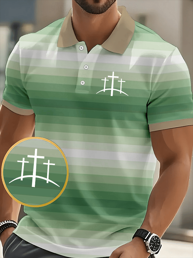Men's Faith Printed Casual Polo Shirt