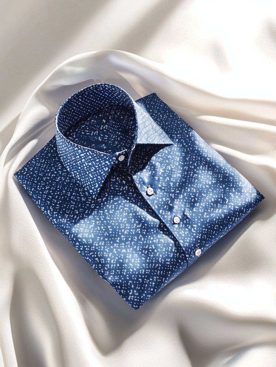 Men's Business Satin Luxury Printed Casual Short Sleeve Button Shirt