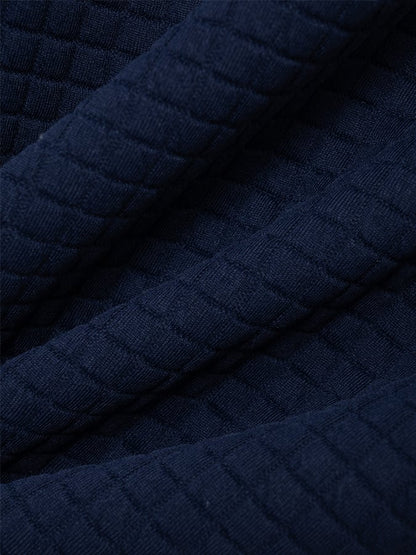Men's Classic Colorblock Jacquard Plaid Lapel Polo Jacket
