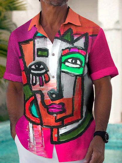 Fashion Art Irregular Printing Men's Shirt