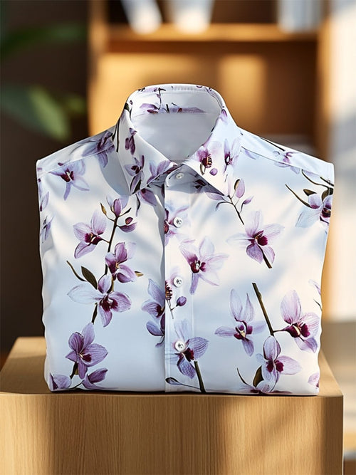 Men's Satin Luxe Long Sleeve Button Down Shirt