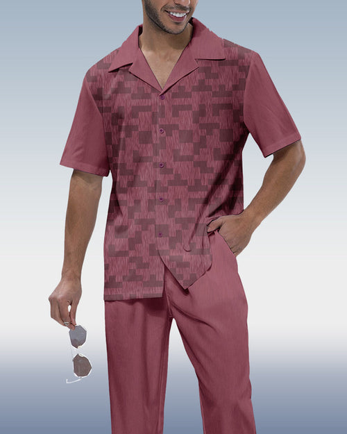 Rianmond Men's Casual Short Sleeve Walking Suit
