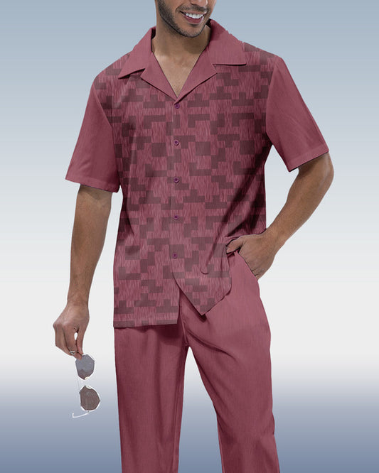 Rianmond Men's Casual Short Sleeve Walking Suit