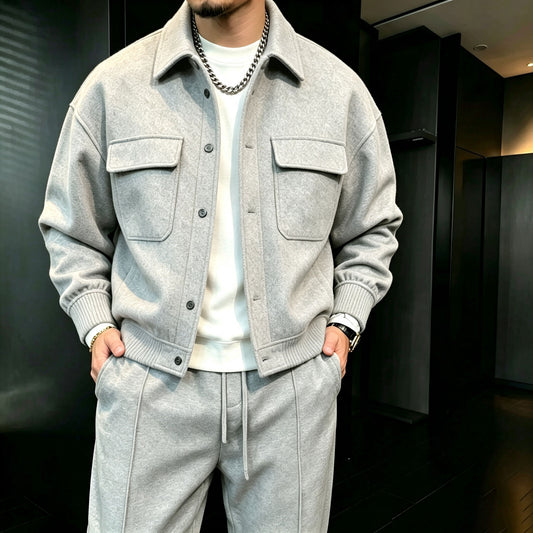 Men's Casual Cardigan and Pants Two-Piece Set