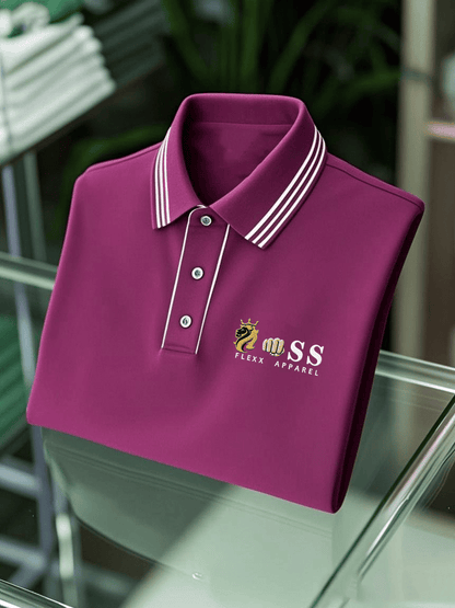 Men's Business Casual Printed Short Sleeve Polo Shirt