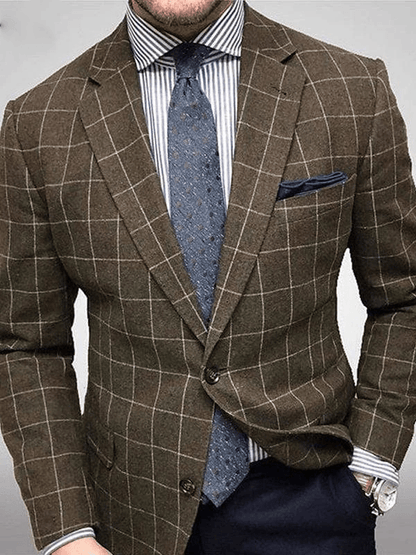 Men's casual plaid suit
