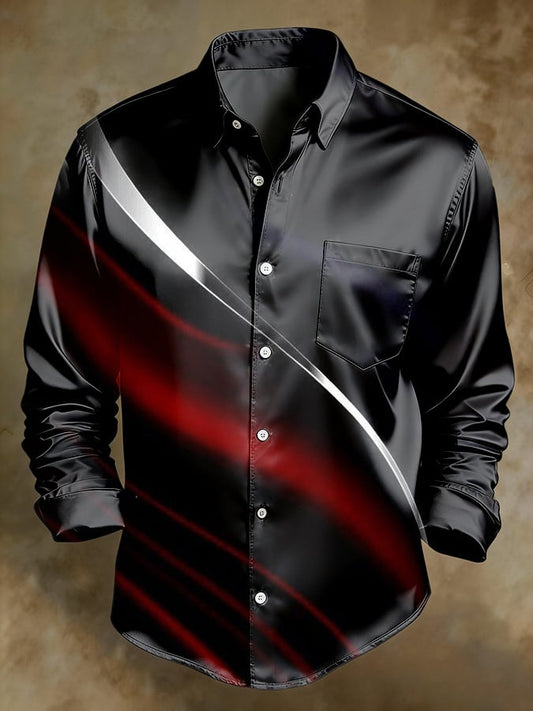Men's Casual Retro Gradient Pocket Shirt