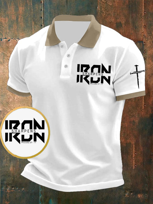 Men's Retro Faith Casual Printed Polo Shirt