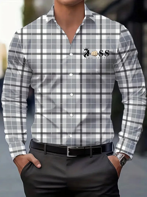 Men's Street Style Business Casual Printed Long Sleeve Shirt