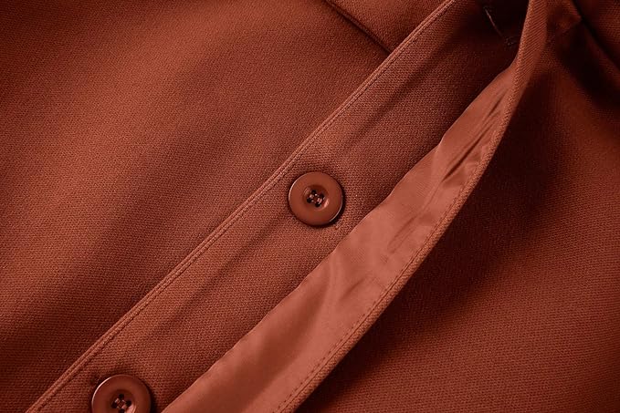 Men's Fashion Casual Standing Collar Double Breasted Faux Wool Coat
