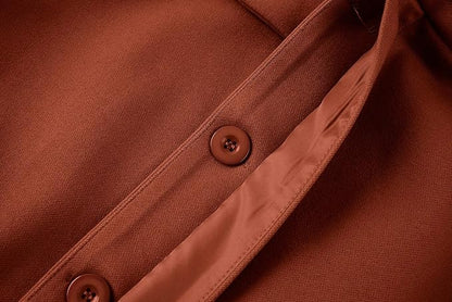 Men's Fashion Casual Standing Collar Double Breasted Faux Wool Coat