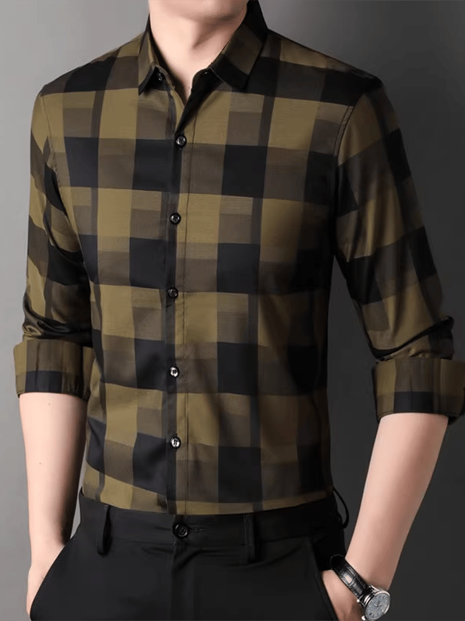 Men's Plaid Business Casual Shirt
