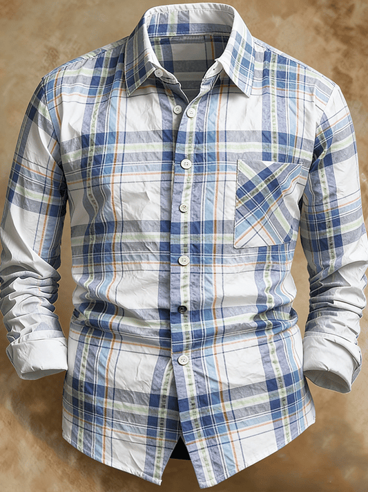 Men's Retro Abstract Art Print Comfortable Business Style Shirt