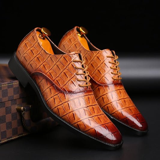 Business Casual British Style Fashion Men'S Leather Shoes
