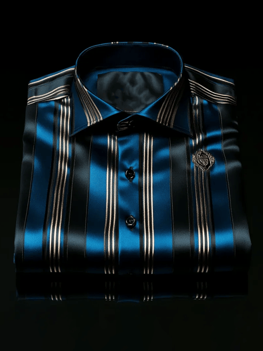 Men's Elegant Romantic Striped Long Sleeve Shirt