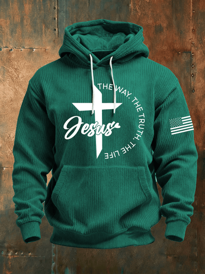 Men's Faith Print Knit Hoodie