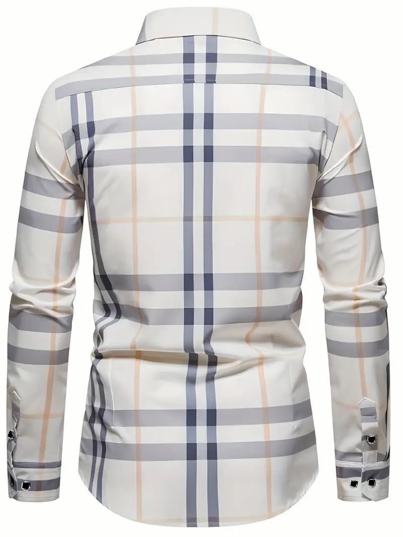 Men's Geometric Business Casual Shirt