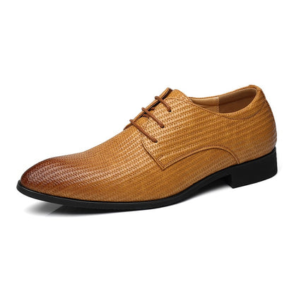 Men's Fashion Embossed Pointed Toe Faux Leather Shoes
