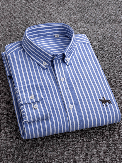 Men's Cotton Oxford Long Sleeve Business Shirt