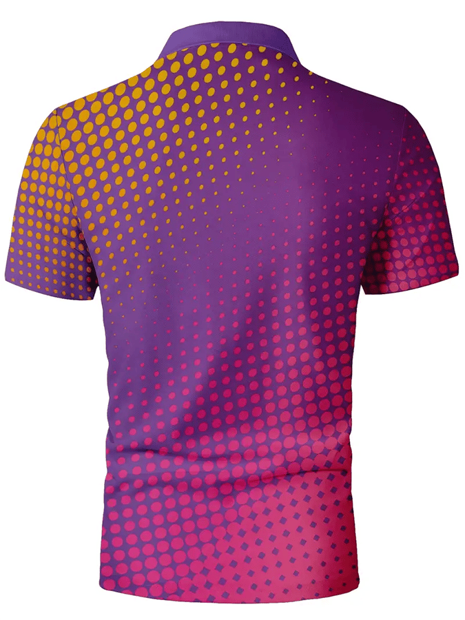 Men's Golf Casual Printed Casual Polo Shirt
