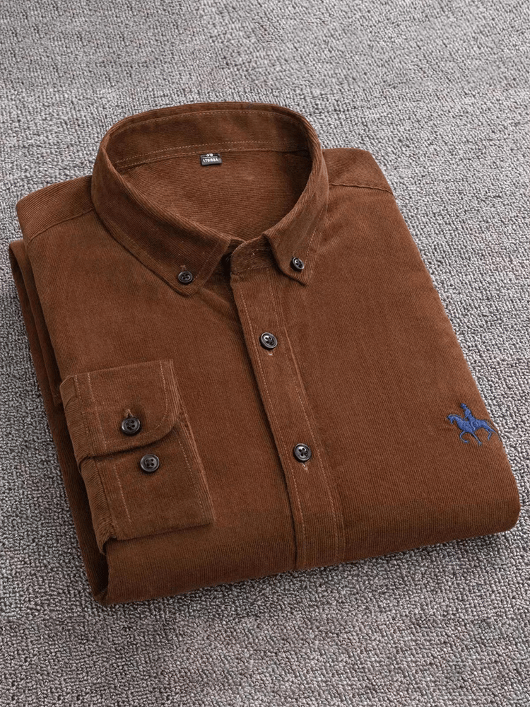 Men's  cotton corduroy long sleeve shirt