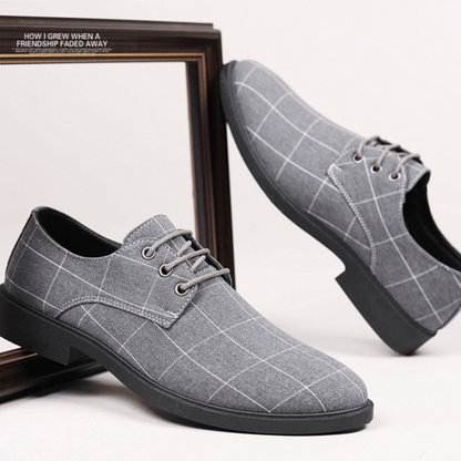 Men's Plaid Business Casual Shoes (Minimum Purchase Quantity: 2 Pairs)