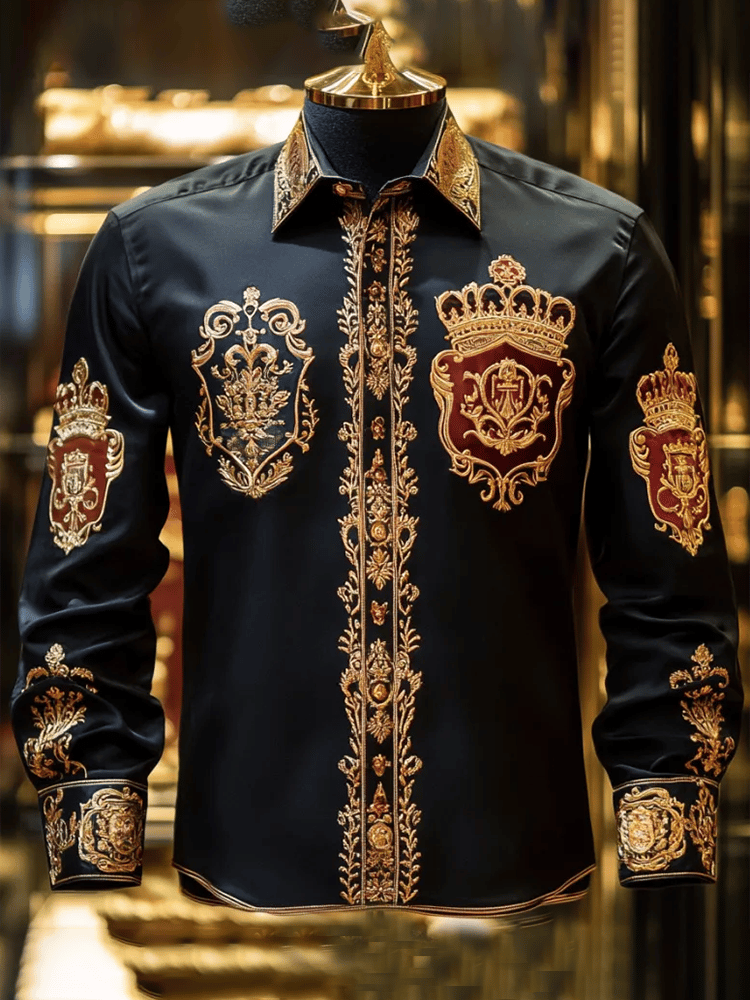 Men's Satin Luxe Long Sleeve Button Down Shirt