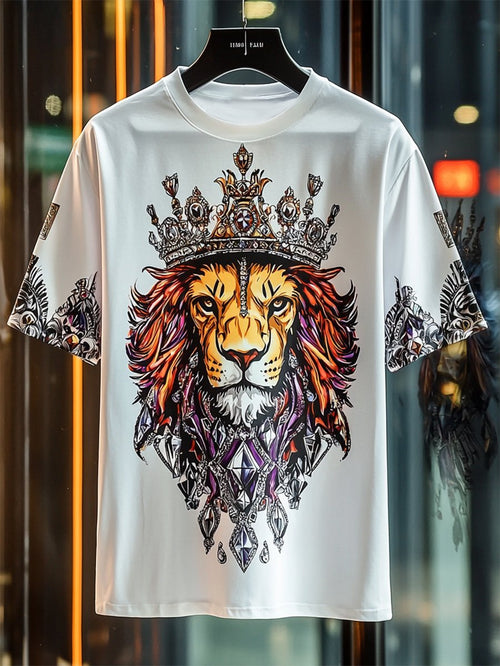 Men's Business Luxury Printed  Cotton Short Sleeve T-Shirt