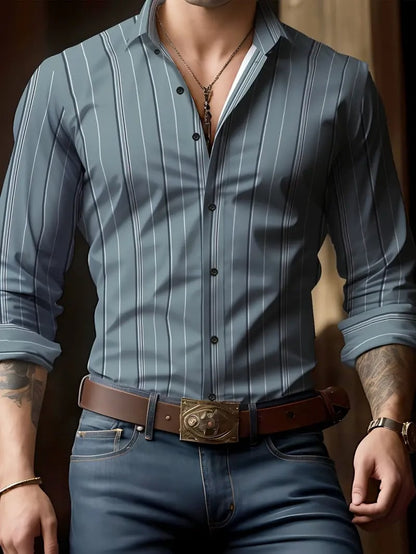 Men's Geometric Business Casual Shirt