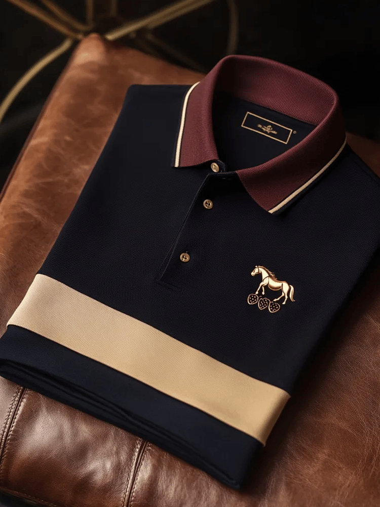 Men's Vintage Business Long Sleeve Polo Shirt