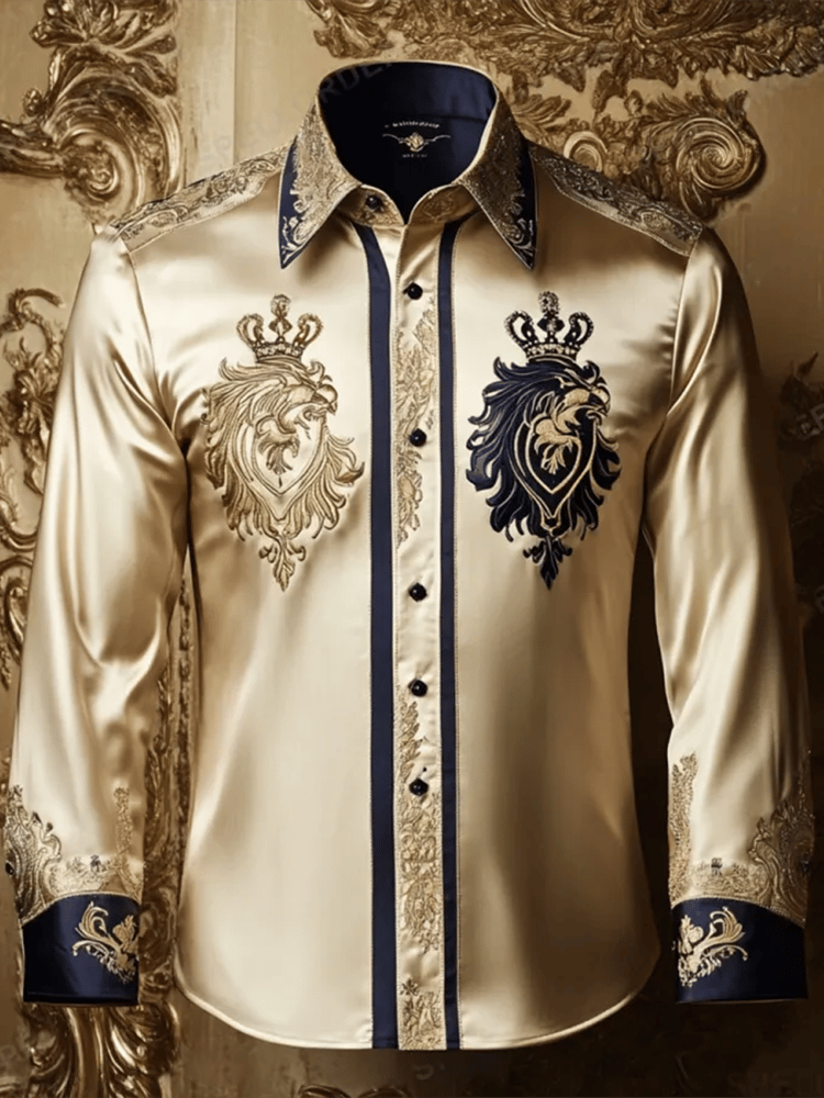 Men's Satin Luxe Long Sleeve Button Down Shirt
