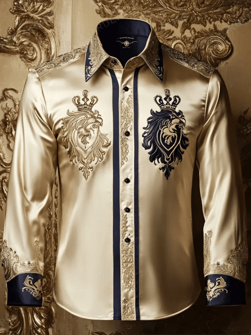 Men's Satin Luxe Long Sleeve Button Down Shirt