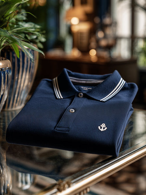 Men's Check Business Casual Short Sleeve Polo Shirt