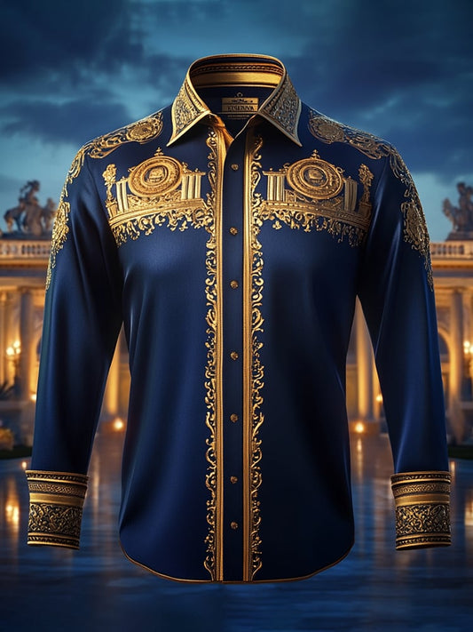 Men's Satin Luxe Long Sleeve Button Down Shirt