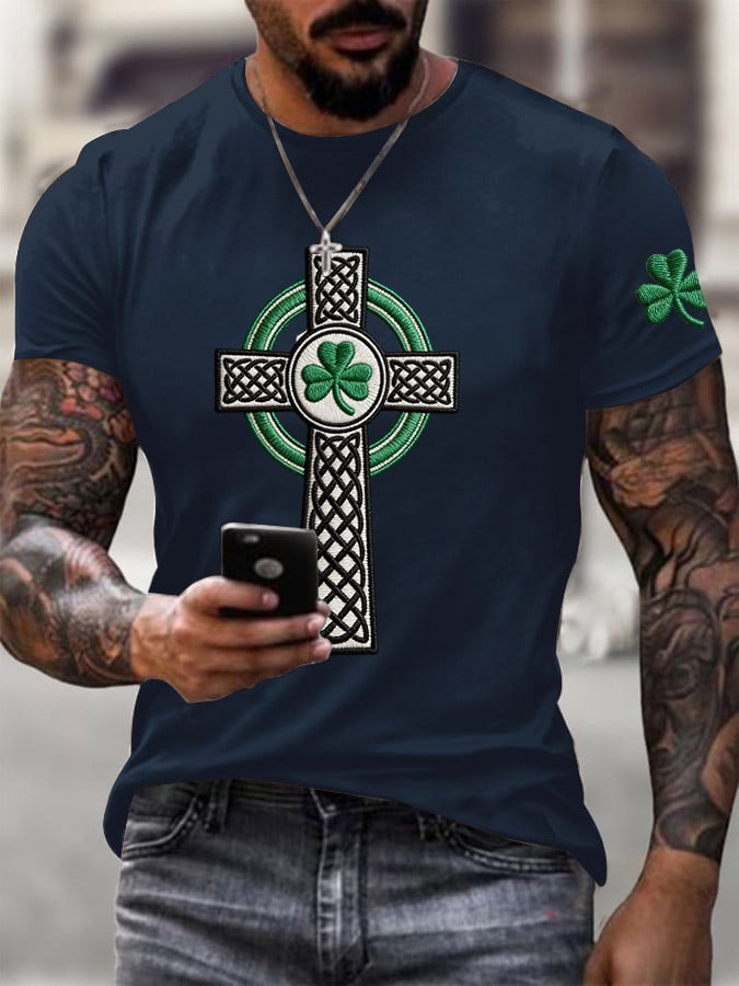 Men's St. Patrick's Day Printed Round Neck T-Shirt