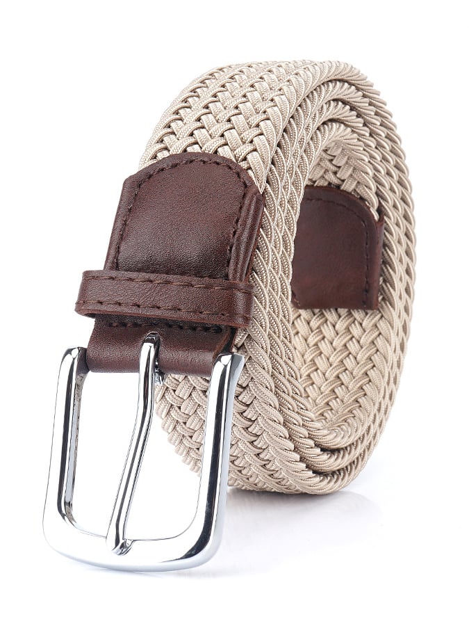 Men's outdoor training canvas elastic braided belt