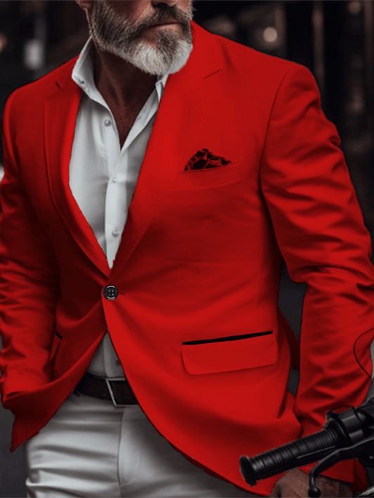 Men's Vintage Single-Breasted Solid Color Gentleman's Business Suit Jacket