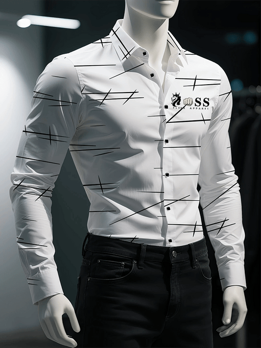 Men's Retro Business Design Printed Casual Shirt